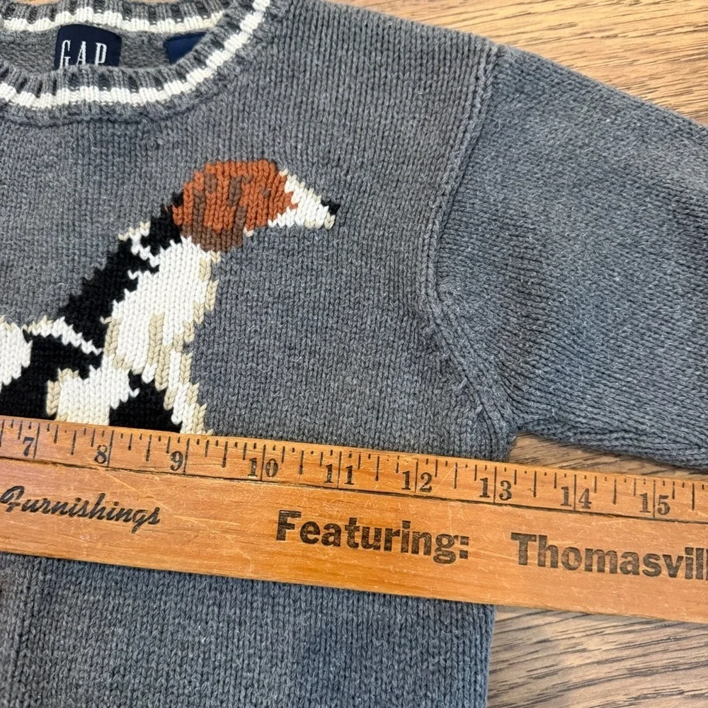 Vintage Y2k Baby Gap Grey Knit Rare Blend Dog Sweater Size 2T EUC
